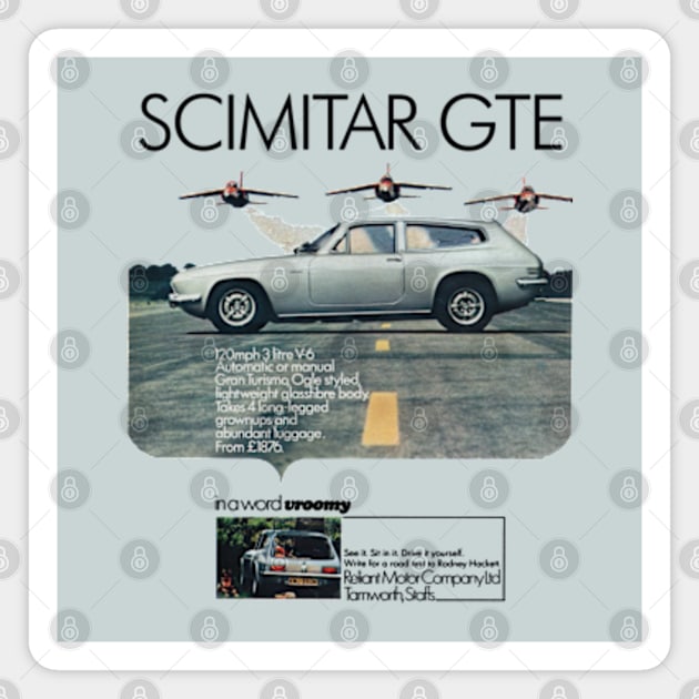 RELIANT SCIMITAR GTE - advert Magnet by Throwback Motors